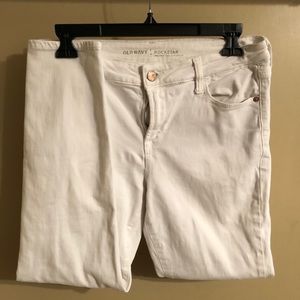 Worn White Old Navy Rockstar jeans